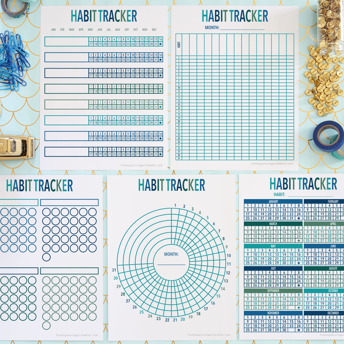 5+ free habit tracker printable templates